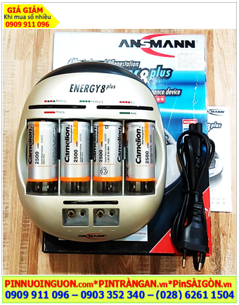 Ansman Energy 8Plus _Bộ sạc Energy 8Plus kèm 4 Pin sạc Camelion NH-D2500BP2 (D2500mAh 1.2v)